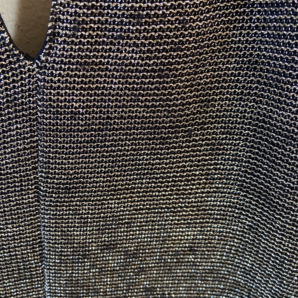 Topshop Black & Gold Metallic short sexy Mini Dress Cut out size 2 mesh halter - Picture 3 of 7